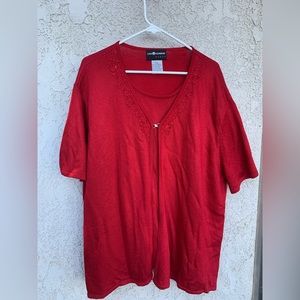 Sag Harbor Red Crew Neck Sweater